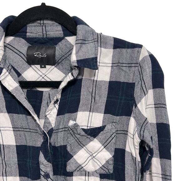 Rails hunter midnight pine flannel button down shirt women’s size xs - Picture 2 of 5